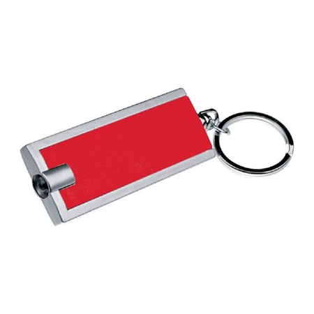 Kulcstartó LED lámpával, fehér fénnyel, piros test