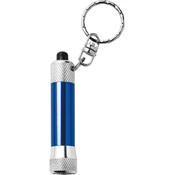 Kulcstartó LED lámpával, fém 2 x 8,1 cm, kék