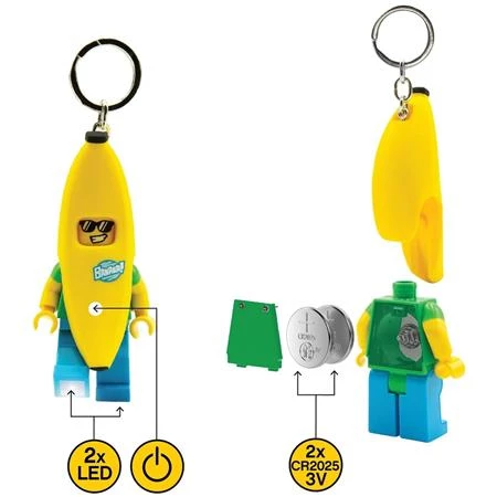 Kulcstartó LEGO LED világítással, Banana Guy