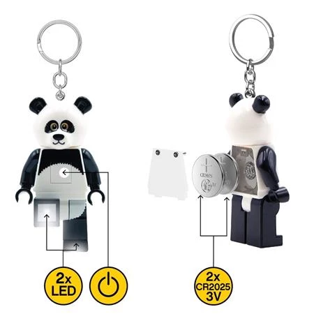 Kulcstartó LEGO LED világítással Panda Guy