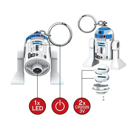 Kulcstartó LEGO LED világítással Star Wars R2D2