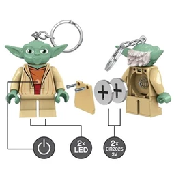 Kulcstartó LEGO LED világítással Star Wars Yoda