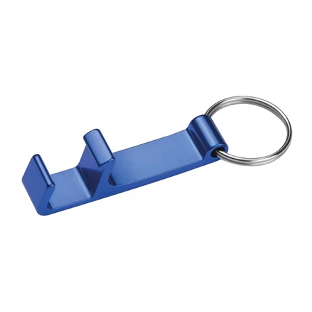 Kulcstartó fém üvegnyitó és mobiltartó, kék