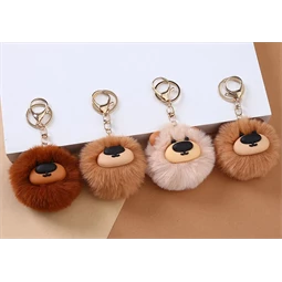 Kulcstartó pompon Medve, vegyes színek, 1db