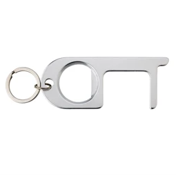 Kulcstartó üvegnyitó és ajtónyitó, alumínium, ezüst szinű 8,8 x 3,5 x 0,4 cm