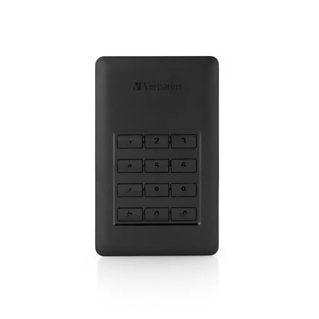 Külső HDD 2,5 , 1TB, USB 3.1, 256 bit AES hardveres titkosítás, GDPR, VERBATIM Secure Portable, fekete