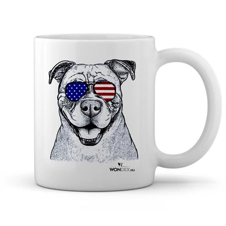 Kutya jó bögre Amerikai bulldog, kerámia 360ml 8x9,5cm