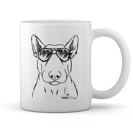 Kutya jó bögre Bull terrier, kerámia 360ml 8x9,5cm