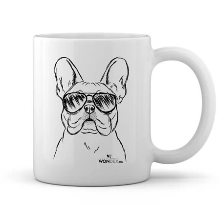 Kutya jó bögre Francia bulldog, kerámia 360ml 8x9,5cm