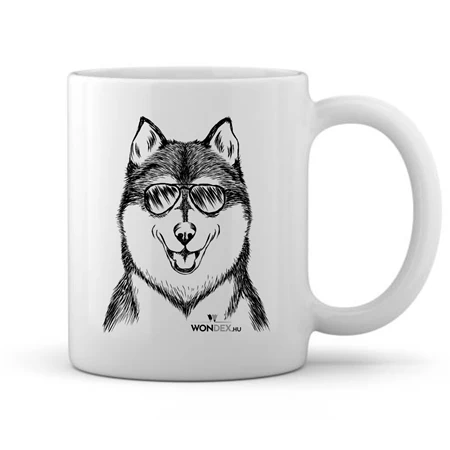 Kutya jó bögre Husky, kerámia 360ml 8x9,5cm