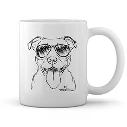 Kutya jó bögre Pitbull, kerámia 360ml 8x9,5cm