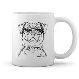 Kutya jó bögre Rottweiler, kerámia 360ml 8x9,5cm