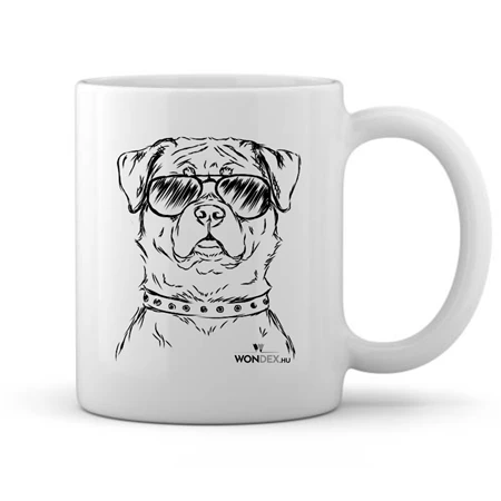 Kutya jó bögre Rottweiler, kerámia 360ml 8x9,5cm