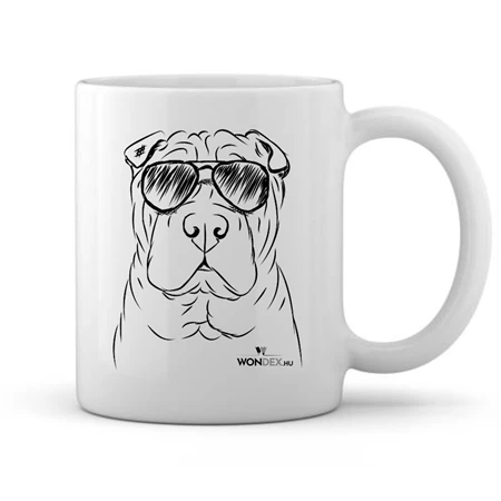 Kutya jó bögre Shar pei, kerámia 360ml 8x9,5cm