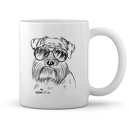 Kutya jó bögre Törpe schnauzer, kerámia 360ml 8x9,5cm