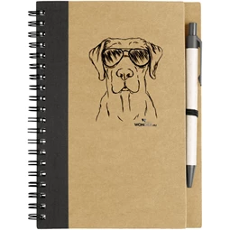 Kutya jó jegyzetfüzet Labrador, környezetbarát 14x18cm + toll,  60lap vonalas, natúr/fekete