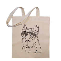 Kutya jó vászontáska Cane Corso, 38x42x0,3cm hosszúfülű 140g/m2 natúr pamut
