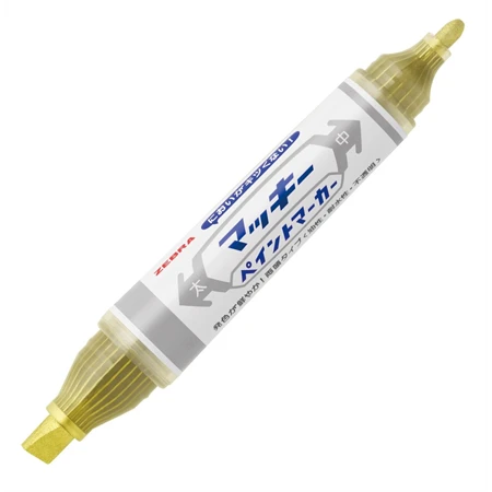 Lakkfilc ZEBRA arany 8 mm - 2 mm kerek kétvégű heggyel, Mckie Paint Marker Bold Gold