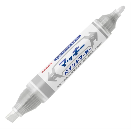 Lakkfilc ZEBRA ezüst  8 mm - 2 mm kerek kétvégű heggyel, Mckie Paint Marker Bold Silver