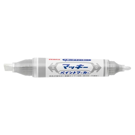 Lakkfilc ZEBRA ezüst  8 mm - 2 mm kerek kétvégű heggyel, Mckie Paint Marker Bold Silver