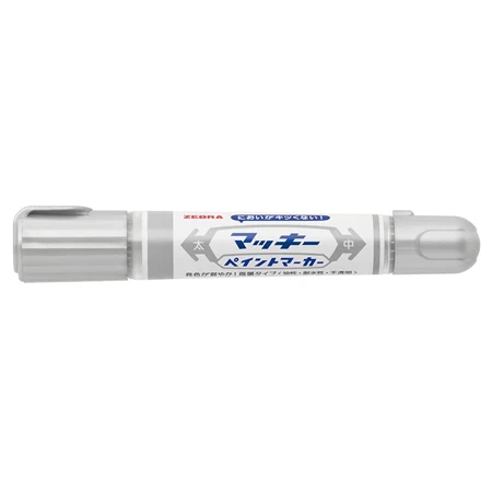 Lakkfilc ZEBRA ezüst  8 mm - 2 mm kerek kétvégű heggyel, Mckie Paint Marker Bold Silver