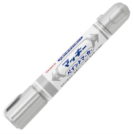 Lakkfilc ZEBRA ezüst  8 mm - 2 mm kerek kétvégű heggyel, Mckie Paint Marker Bold Silver