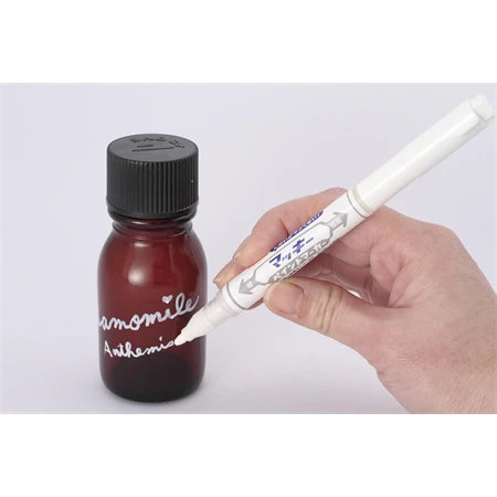 Lakkfilc ZEBRA  fehér 1,2 mm - 0,7 mm  kerek kétvégű heggyel, Mckie Paint Marker Extra Fine white