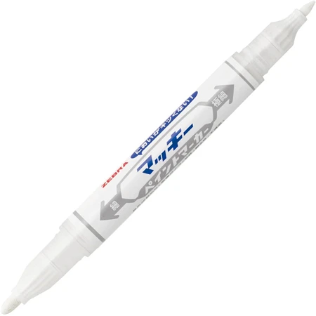 Lakkfilc ZEBRA  fehér 1,2 mm - 0,7 mm  kerek kétvégű heggyel, Mckie Paint Marker Extra Fine white