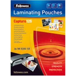 Lamináló fólia 65x95mm 125 mikron fényes FELLOWES 100db/csomag