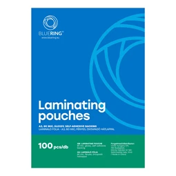 Lamináló fólia A/3 öntapadó hátlappal 80 mikron fényes BLUERING 100db/csomag