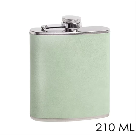 Laposüveg rozsdamentes acél 210ml műbőr türkiz