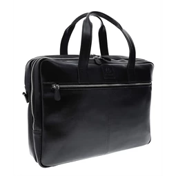 Laptop táska, Exacompta Exactive Prémium marhabőr fekete, vízálló és kopásálló, 15,6 cm-es laptopokhoz