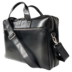 Laptop táska, Exacompta Exactive Prémium marhabőr fekete, vízálló és kopásálló, 15,6 cm-es laptopokhoz