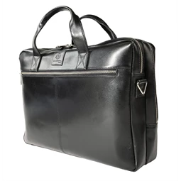 Laptop táska, Exacompta Exactive Prémium marhabőr fekete, vízálló és kopásálló, 15,6 cm-es laptopokhoz