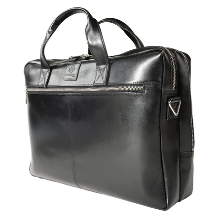 Laptop táska, Exacompta Exactive Prémium marhabőr fekete, vízálló és kopásálló, 15,6 cm-es laptopokhoz