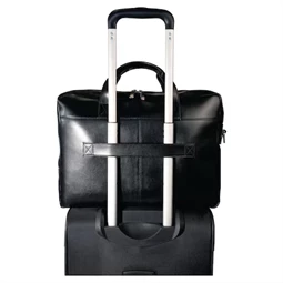 Laptop táska, Exacompta Exactive Prémium marhabőr fekete, vízálló és kopásálló, 15,6 cm-es laptopokhoz