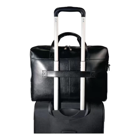 Laptop táska, Exacompta Exactive Prémium marhabőr fekete, vízálló és kopásálló, 15,6 cm-es laptopokhoz