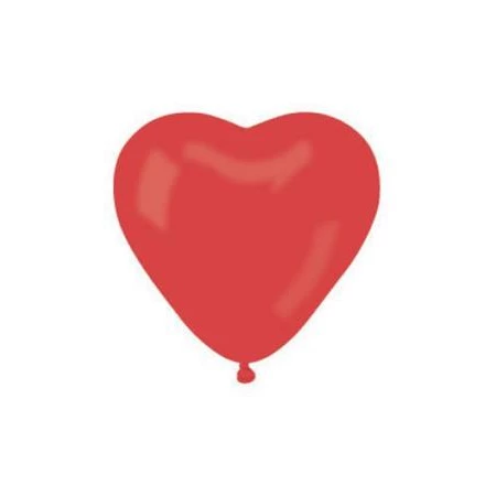 Léggömb 25cm-es 10db/csomag szív alakú piros