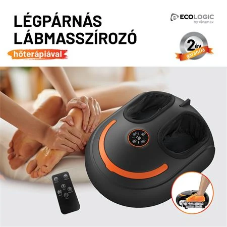 Lábmasszírozó légpárnás készülék hőterápiával lábfejre és talpra