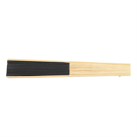 Legyező papír, bambusz bordázattal 38 x 21 cm fekete
