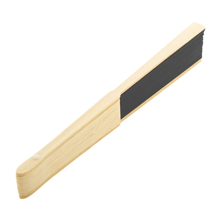 Legyező papír, bambusz bordázattal 38 x 21 cm fekete