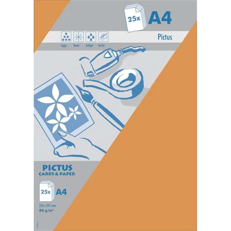 Levélpapír Artoz Pictus A/4 80g Narancs 25db/csomag