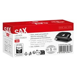 Lyukasztó SAX 158 XS EASYPRO kétlyukú, 12 laphoz, kék könnyűfém test, fémszerkezet