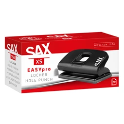 Lyukasztó SAX 158 XS EASYPRO kétlyukú, 12 laphoz, kék könnyűfém test, fémszerkezet