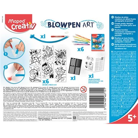 Készségfejlesztő MAPED Fújós filctoll készlet, MAPED CREATIV Blow pen Art csíkozás