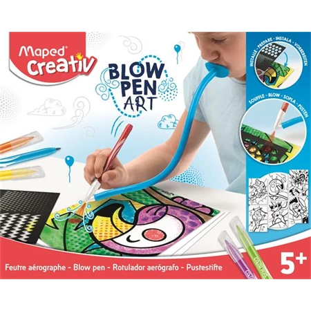 Készségfejlesztő MAPED Fújós filctoll készlet, MAPED CREATIV Blow pen Art csíkozás