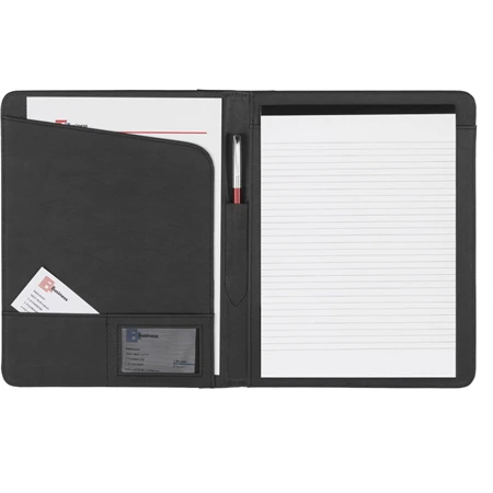 Mappa A/4 DIPLOMAT bőr, jegyzettömbbel, fekete, 25 x 32 x 1,8 cm