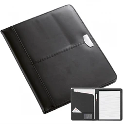 Mappa A/4 DIPLOMAT bőr, jegyzettömbbel, fekete, 25 x 32 x 1,8 cm