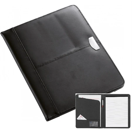 Mappa A/4 DIPLOMAT bőr, jegyzettömbbel, fekete, 25 x 32 x 1,8 cm