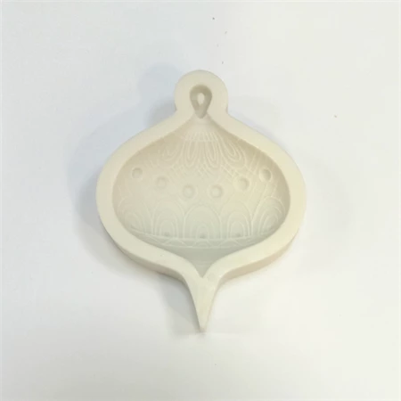 Marcipán/fondant szilikon mintázó, Karácsonyi függő dísz IV. 8x7cm